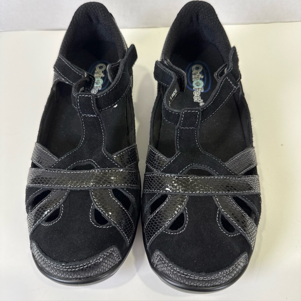 Orthofeet Juno 862 Womens Size 6.5 X-Wide Black Orthotic Shoes Diabetic NEW
